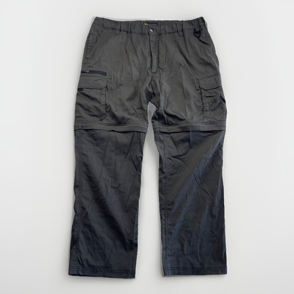 BC Clothing Convertible Cargo Tech Pants Men's XXL / 30 Gray Hiking Outdoor
